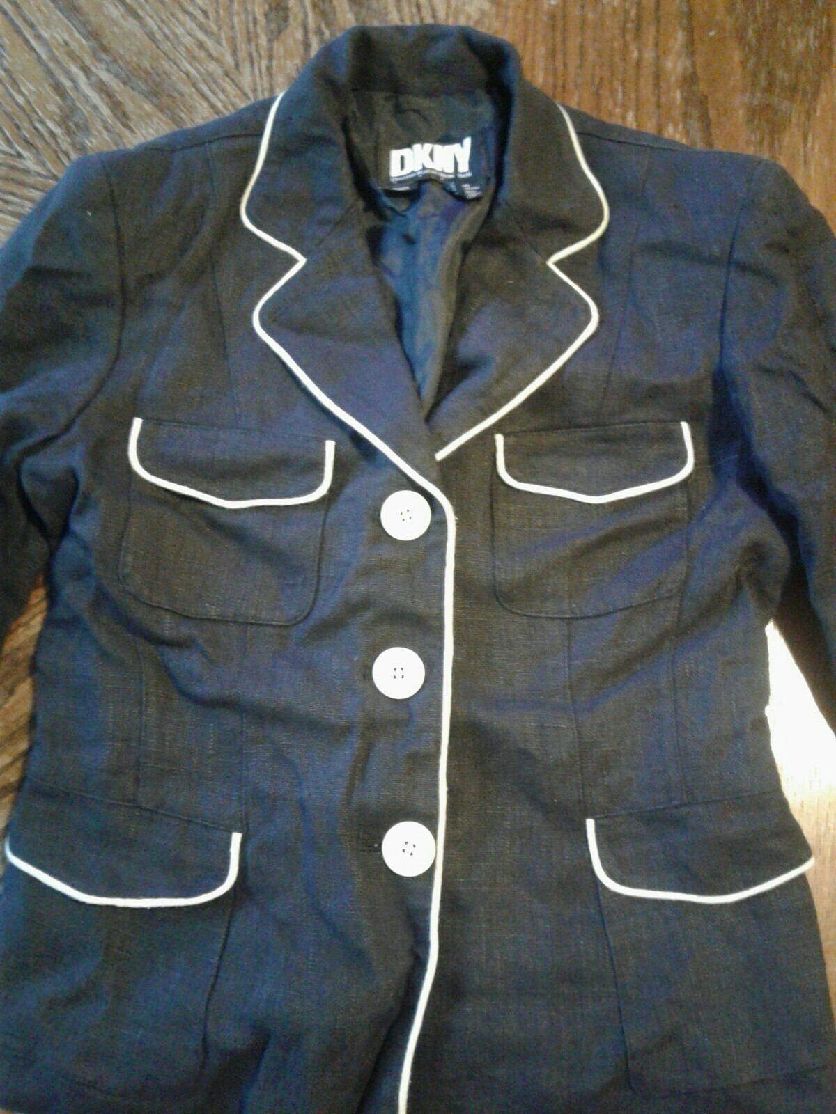 Vintage DKNY Blazer Size 4 Linen (cb33)