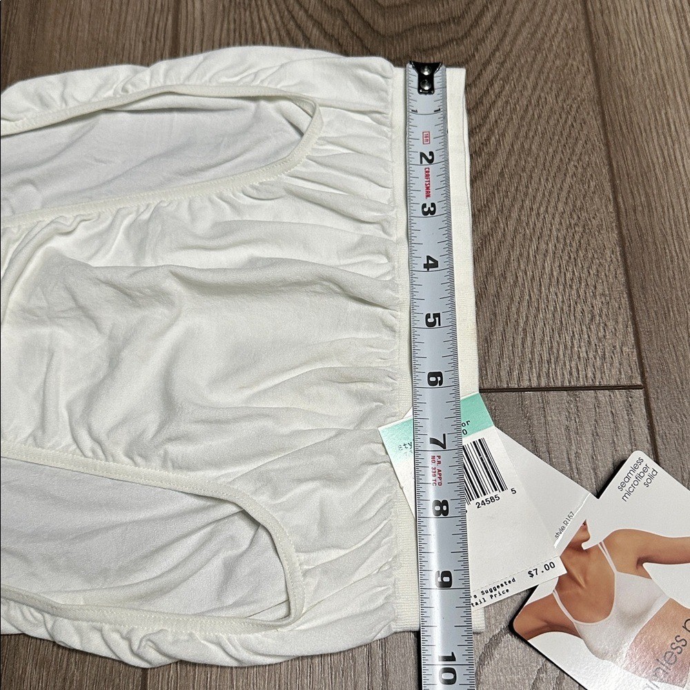 Vintage 90s High Waist High Cut Seamless Nylon Panty White By Dim Sz 8/9