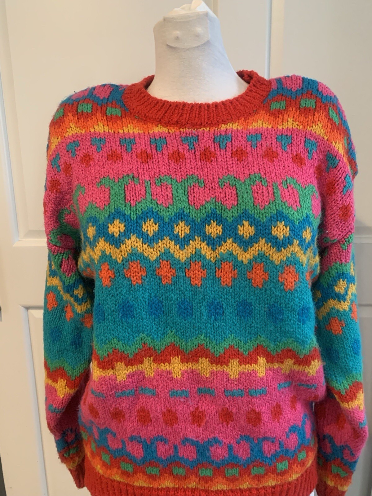 Contrasts Vintage Women’s Knit Sweater Size Medium 1980’s