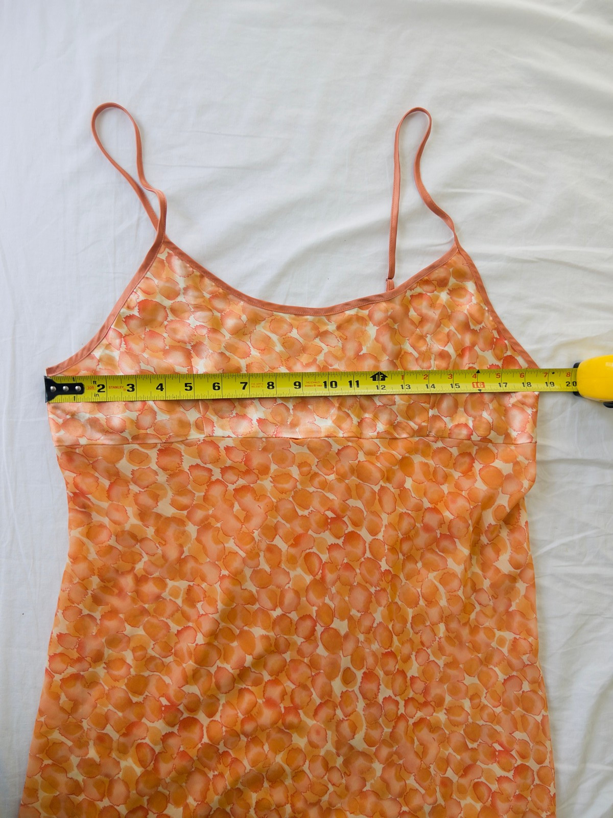 Vintage Inner Most Slip Dress Sz L Orange Polka Dot Babydoll Mini Evening
