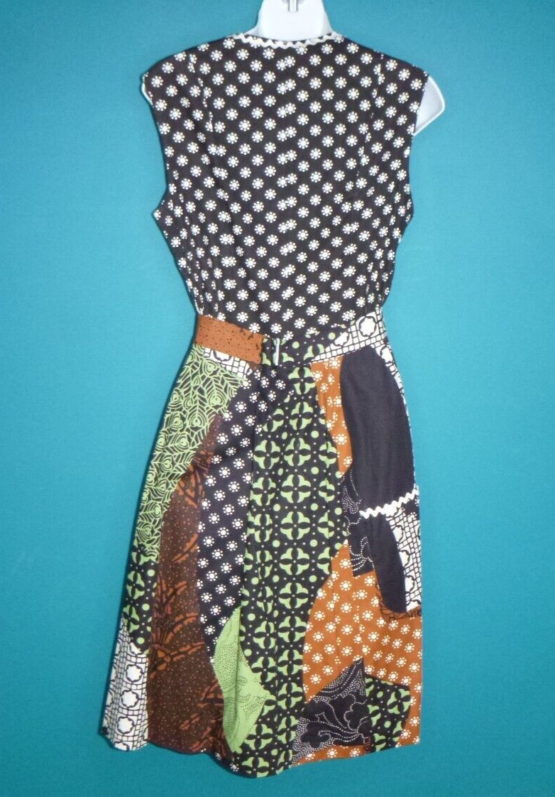 Vtg 70s Liberty Circle Zip Front Romper W/ Matching Button Front Skirt Sz L
