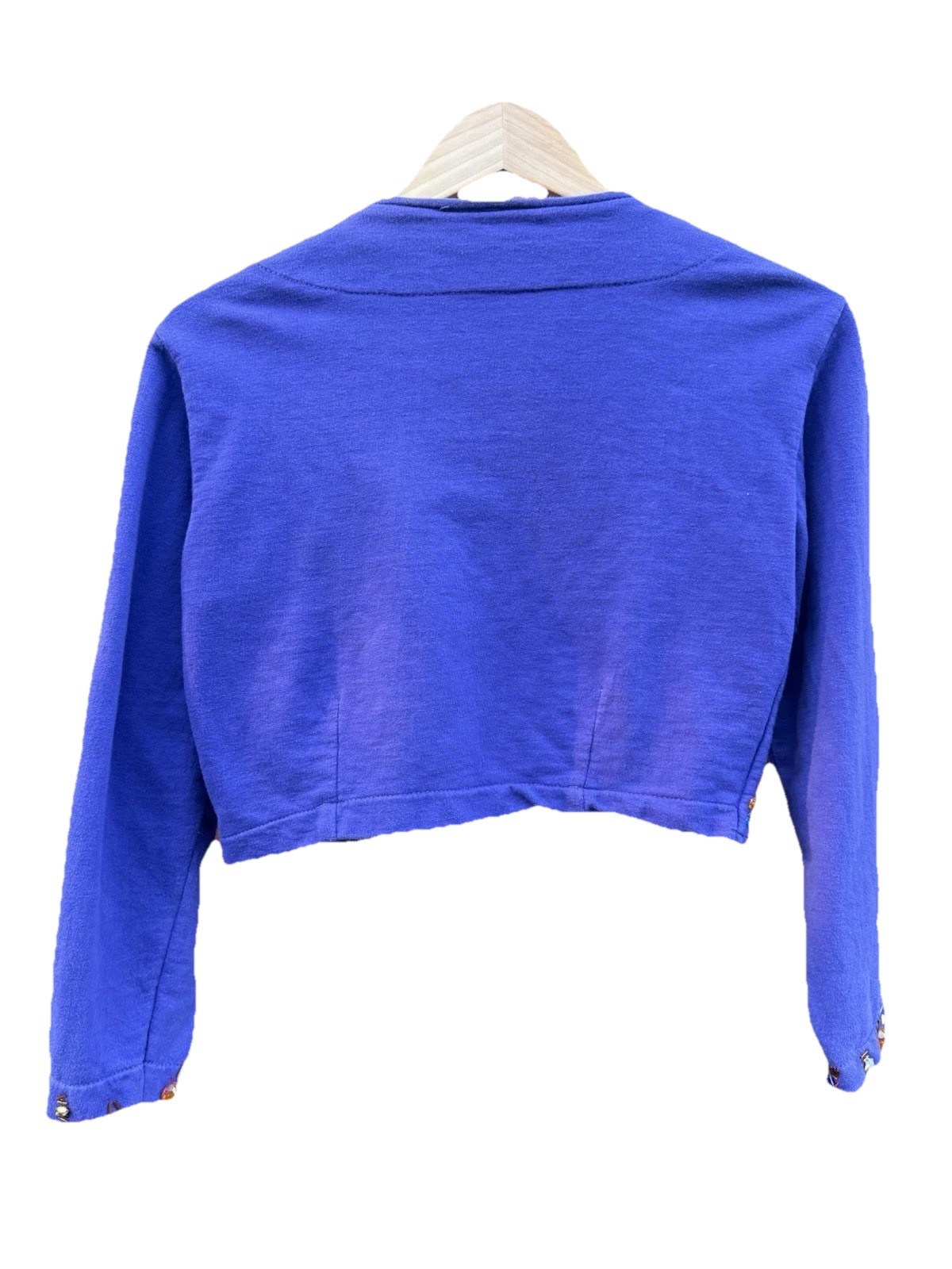 Vintage Purple Cropped Embellished Shrug Jazzie Small Cotton