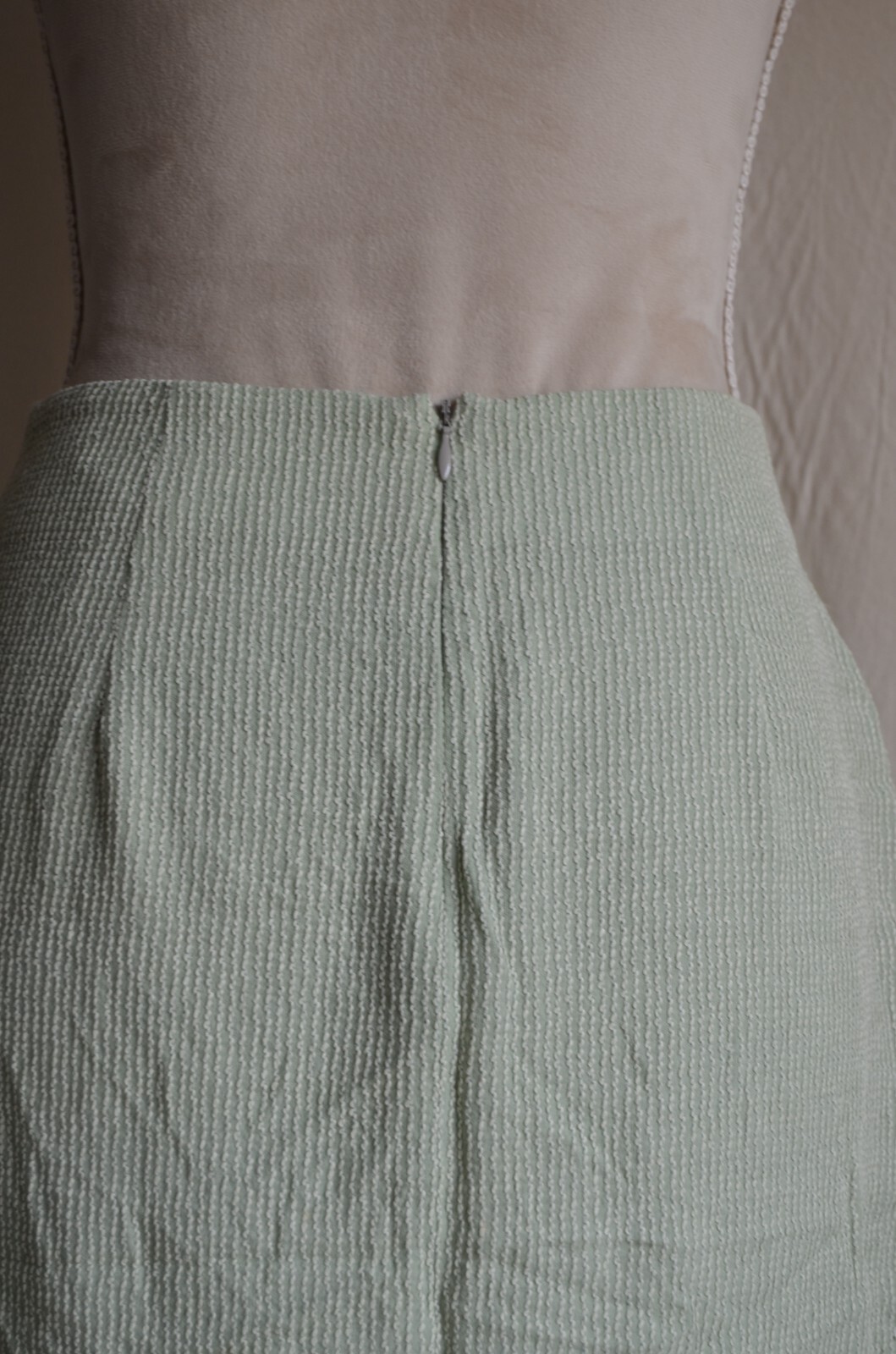 Versace V2 1973 green pastel straight skirt with texture