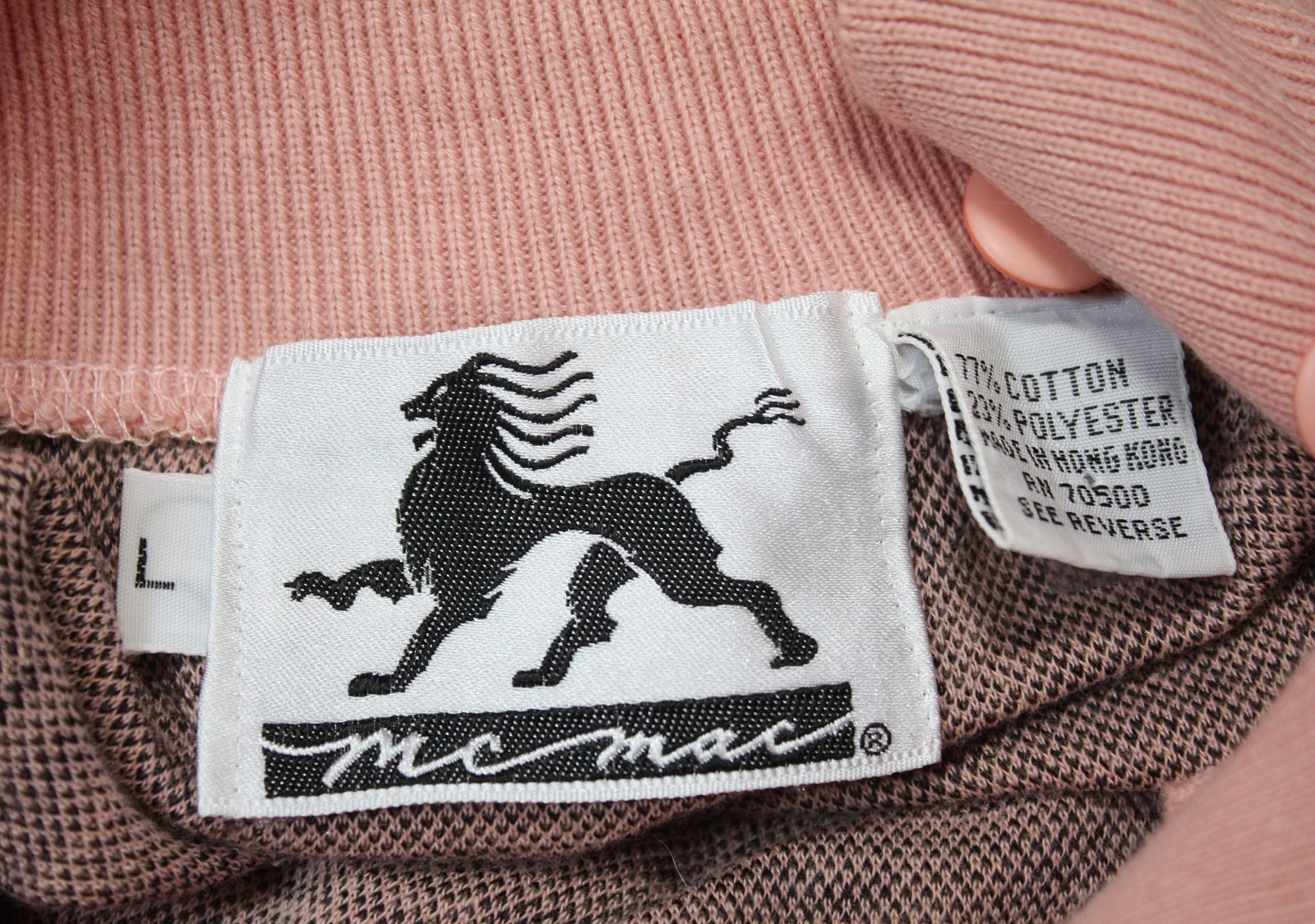 Preppy VTG McMac Pullover Sweater Top Mini Dress Sz L Pink Black Tribal Comfy 03