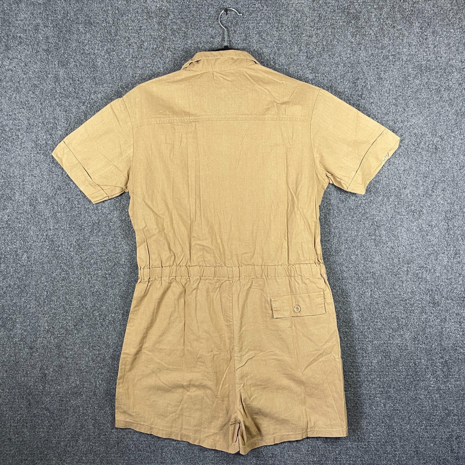 VTG 70s 80s C’est Joli by Laura Short Sleeve Collared Basic Romper Brown Medium
