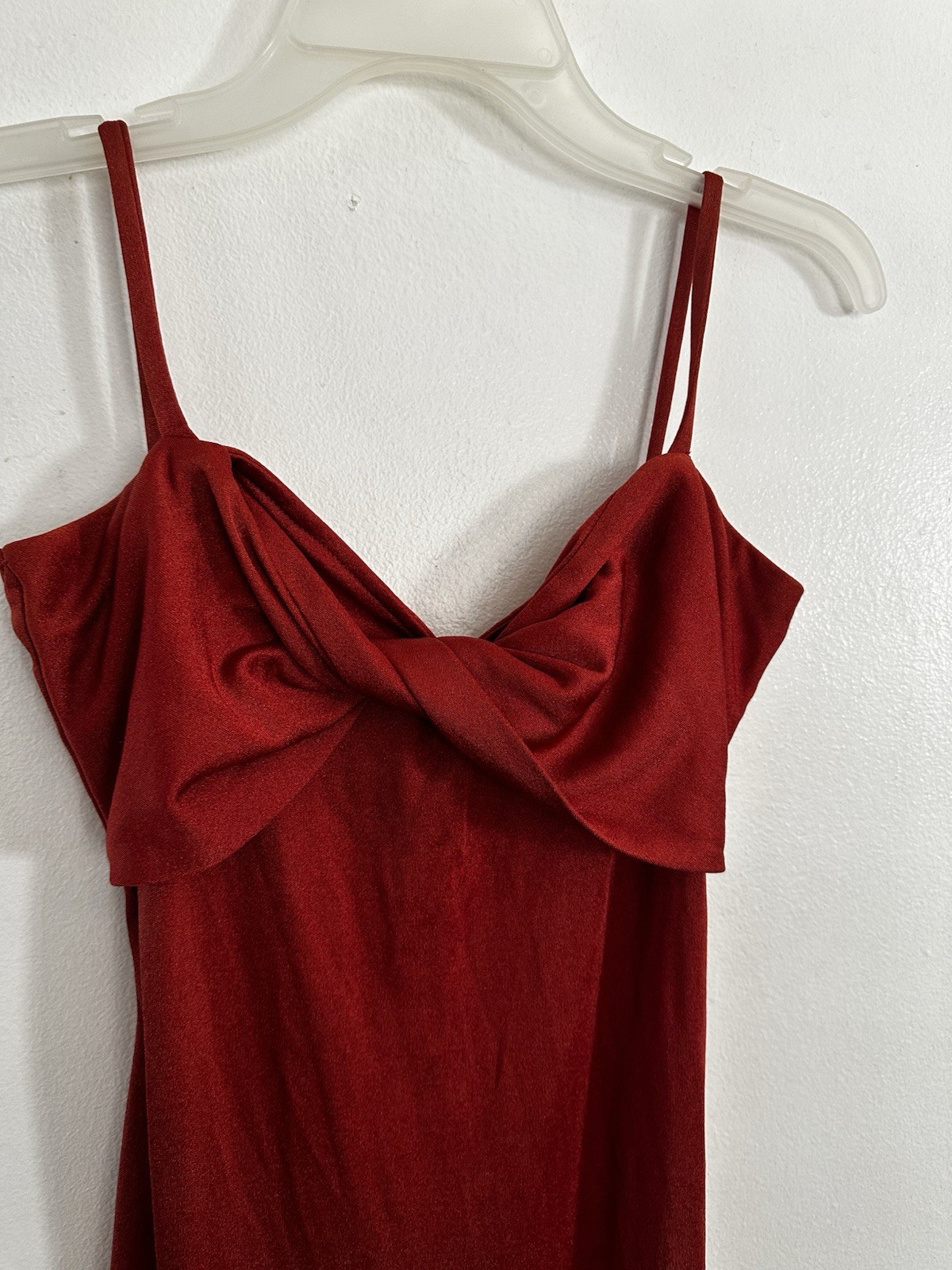 Vintage 70’s Joy Stevens California Rust Maxi Dress Disco Glam 11/12 (modern S)