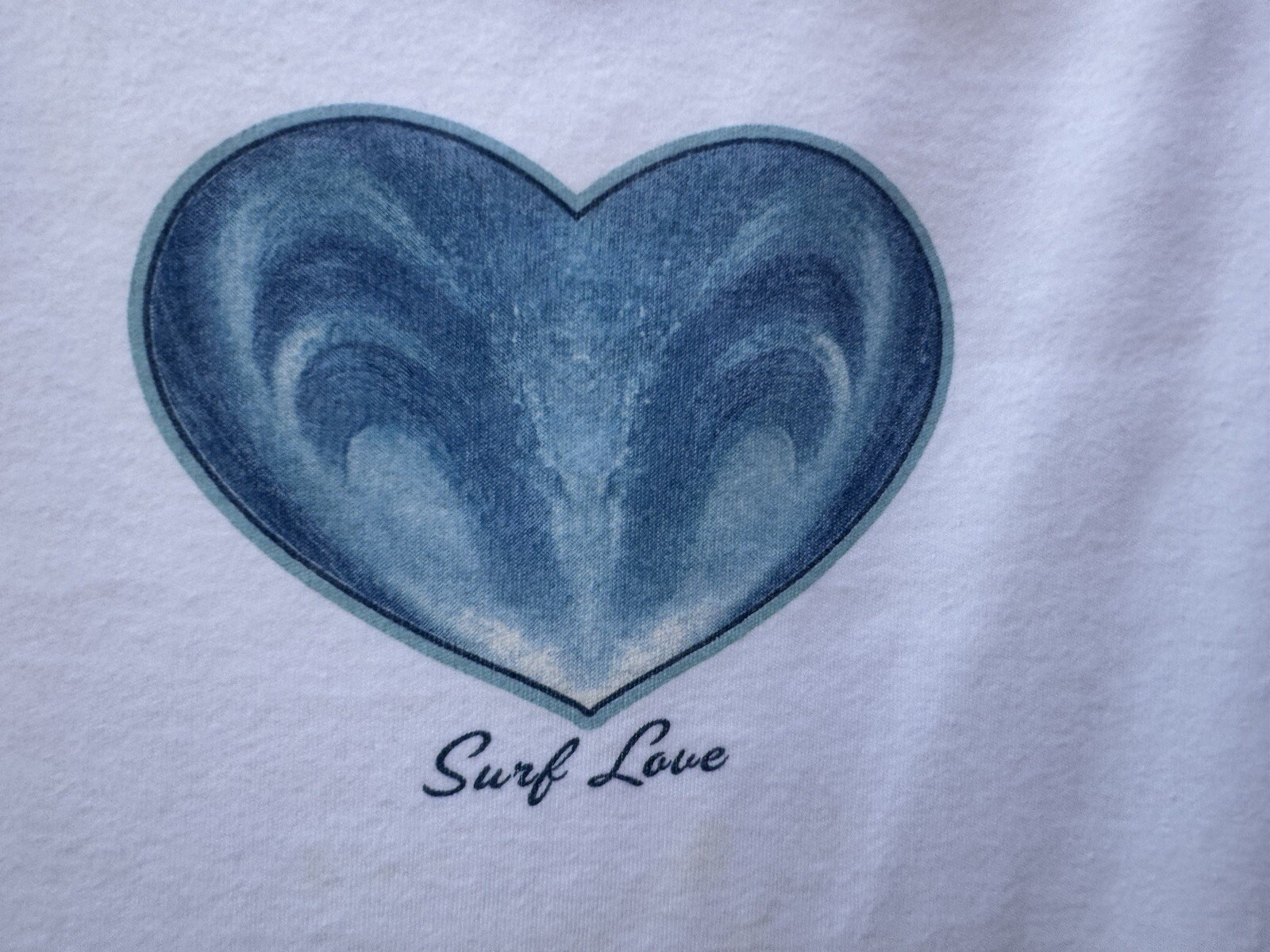 Vintage 90s Y2K Surf Love Heart Tank Top Delias Skate Beach Coastal Waves Summer