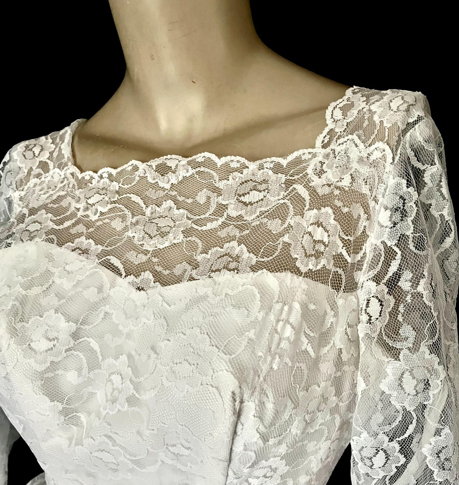 1950s Cupid Originals Cupcake Tiered Wedding Gown & Headpiece, White, Mint, XXS