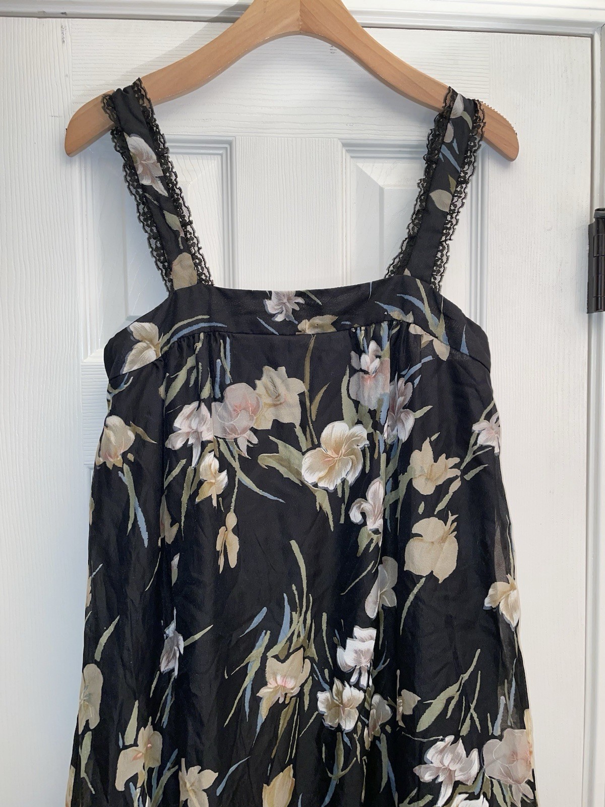 Vintage Liberty House By Lilia Honolulu Maxi Black Floral Size 9-10 Polyester