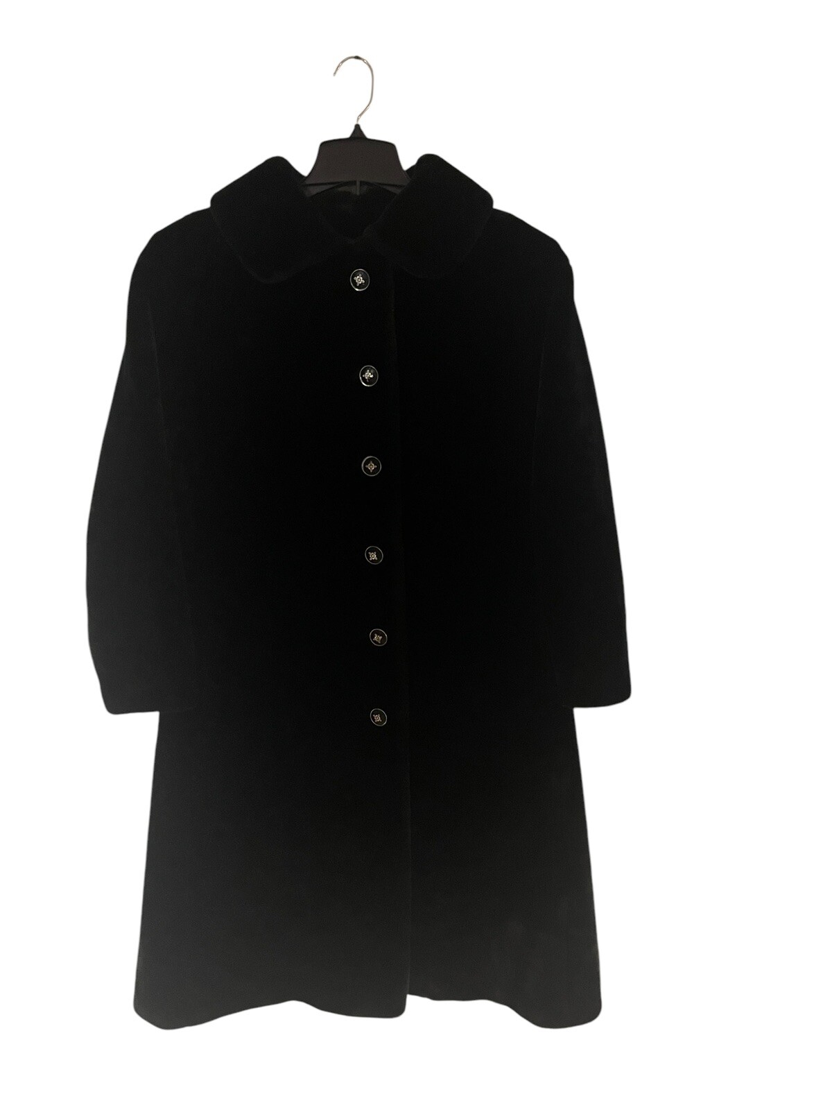Vintage Borgazia by Sportowne Black Faux Fur Coat Jacket Size Large Mob Wife
