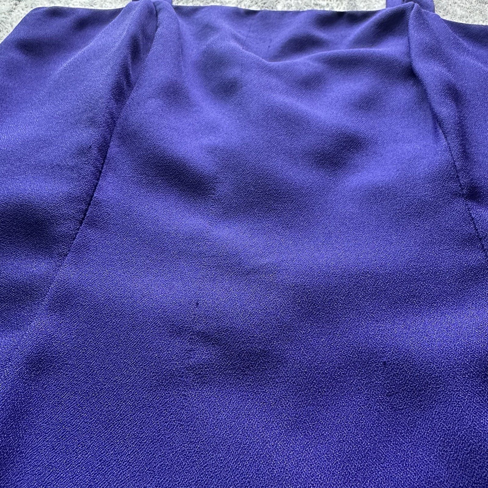 VTG 90s Alex Evenings Purple Maxi Dress 6 USA Square Neck Minimalist Elegant