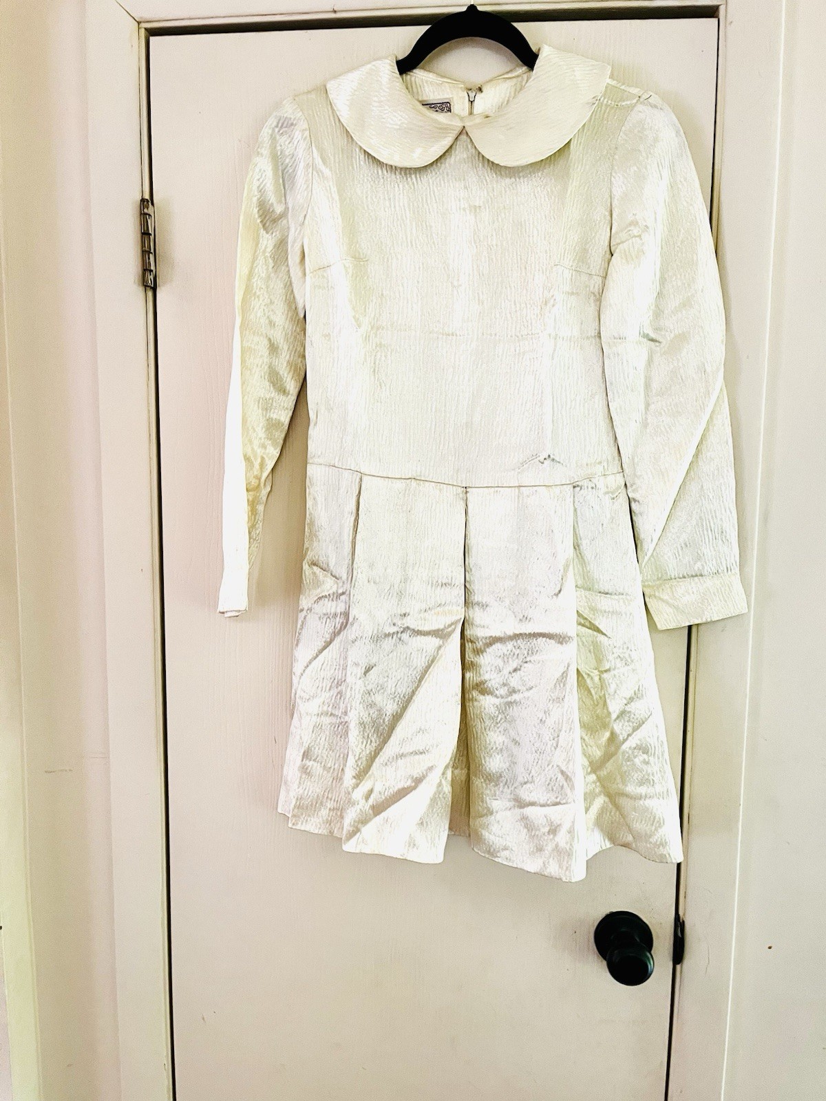 VTG Young Edwardian Revival Romantic Babydoll Coquette Satin Drop Waist Mini