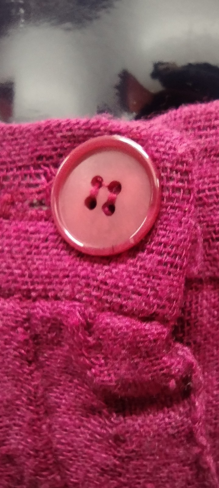 1970s Campus Casuals Pink Fuchsia Skirt Crinkle Cotton Buttons Below Knee Size M