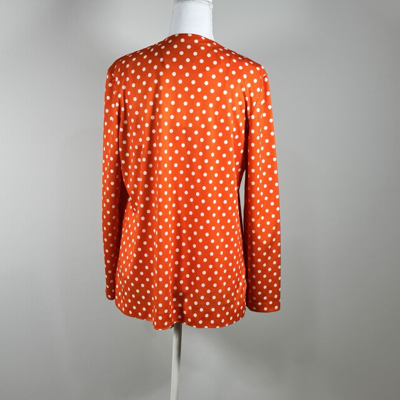 Vintage Polka Dot 2 Piece Set Orange Blouse Camisole Belt Retro Pin Up S