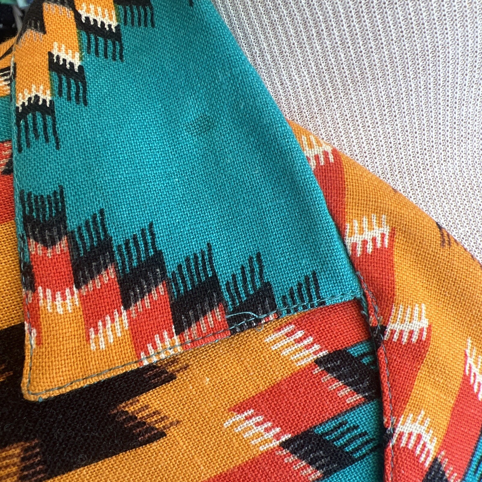 Vintage 80s 90s Top Jack Winter Medium Turquoise Shirt Southwest Print #167
