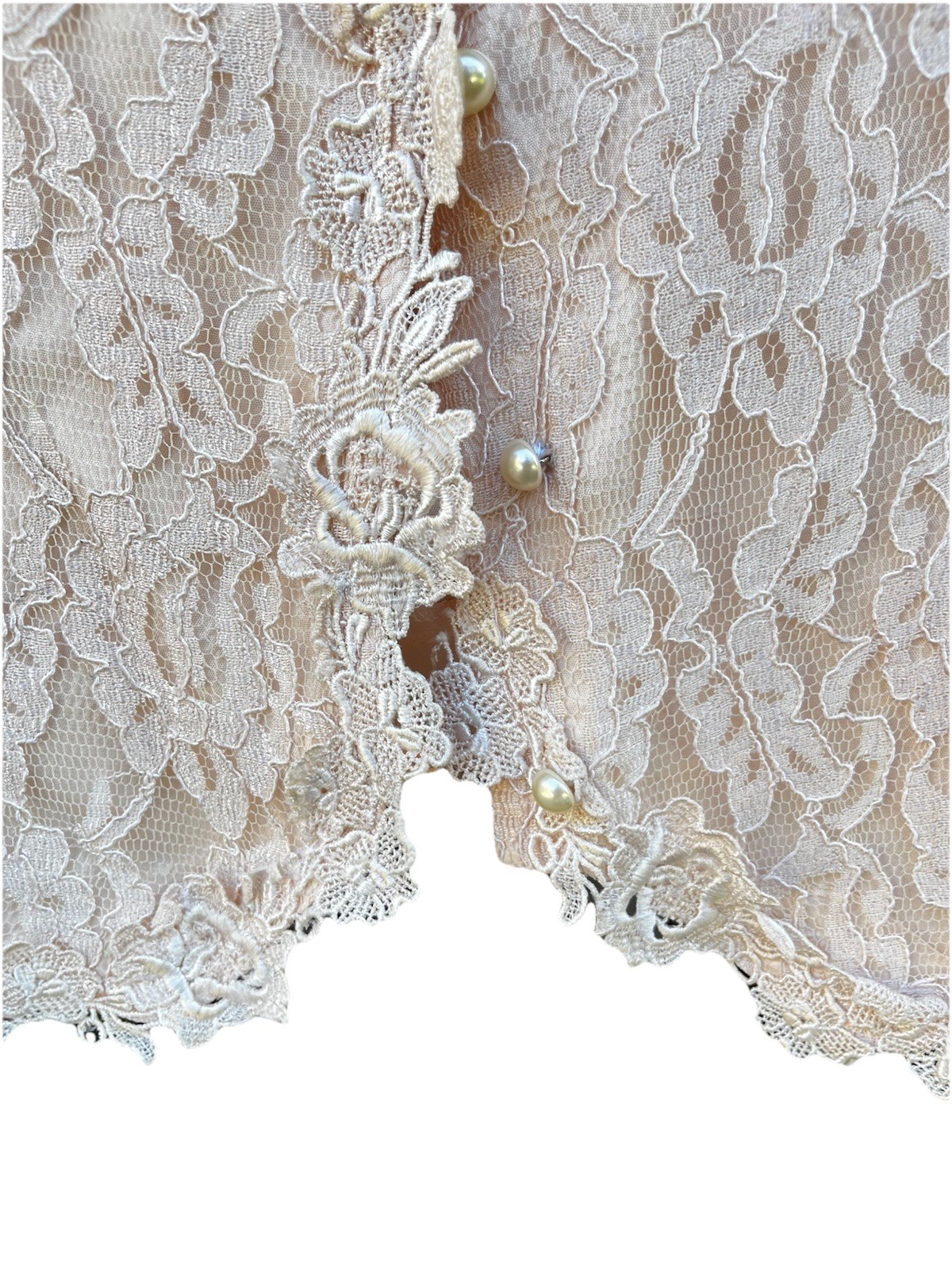 VTG 90s Lisa Michaels Romantic Coquette Top Jacket Peach Lace Size 24