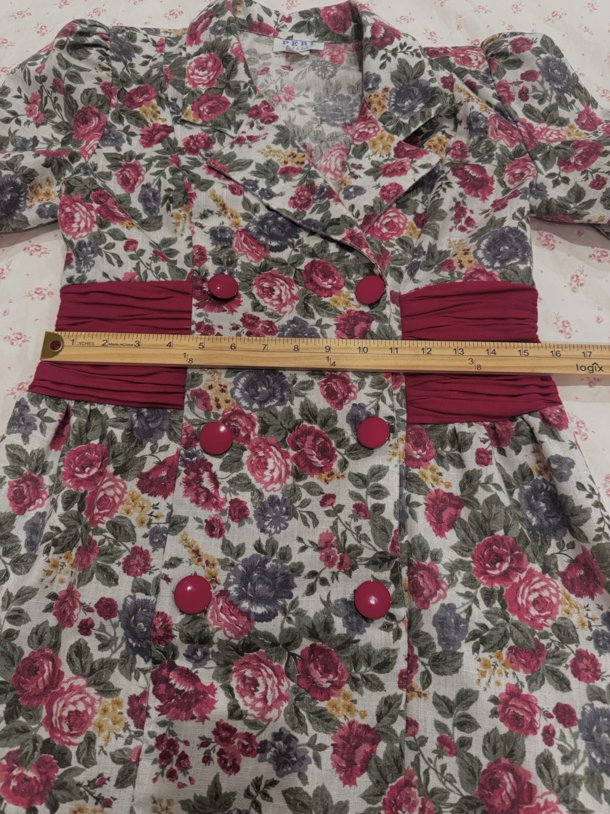 Vintage Peri Petites Dress Womens 10 Floral Garden Wedding Guest Party Elegant