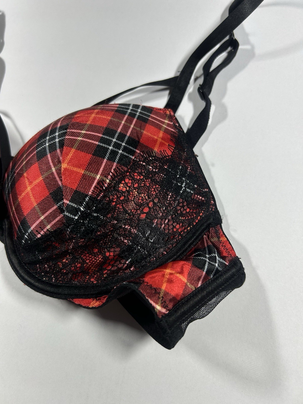 Victoria’s Secret Plaid Very Sexy Push Up Bombshell Bra (Size 34B) Uk Club Girl