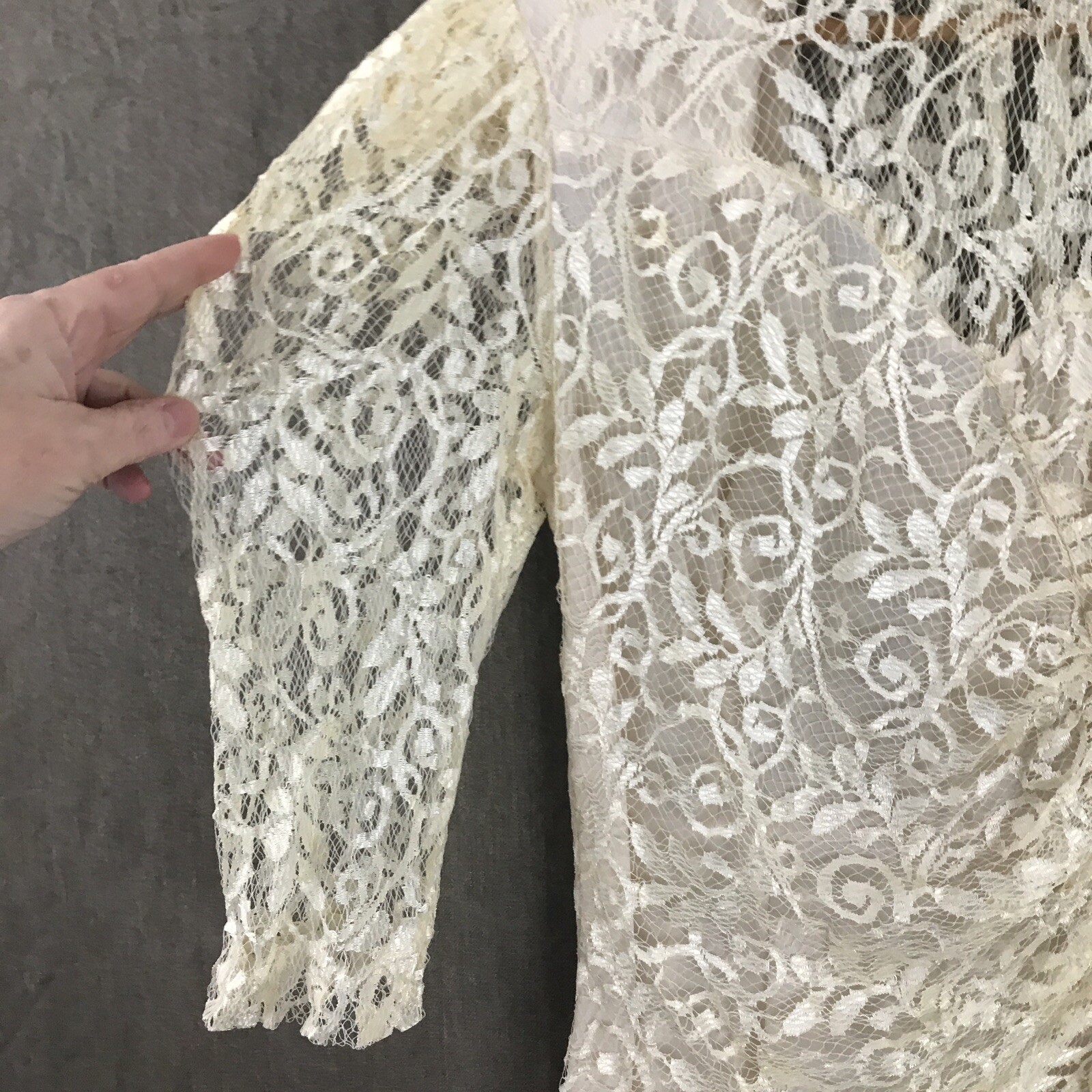 VTG Ala Carte California 80s Cream Color Lace Party Prom Wedding Dress Size 7/8