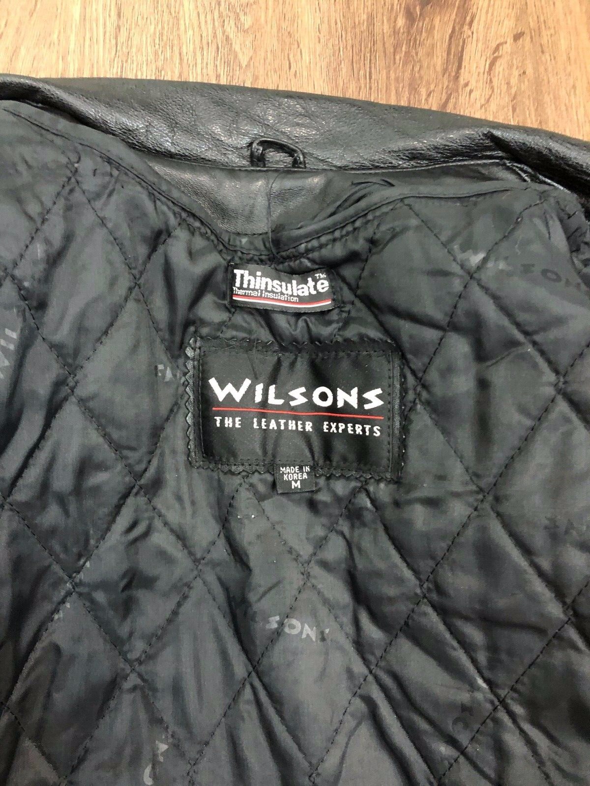 Vintage Wilson Black Leather Jacket Size M Removable Thinsulate Lining
