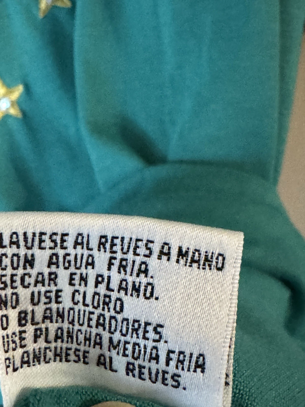 Vtg Metallic Star Embroidery 90s Women’s M Teal Rhinestone Blouse Ashely Hill