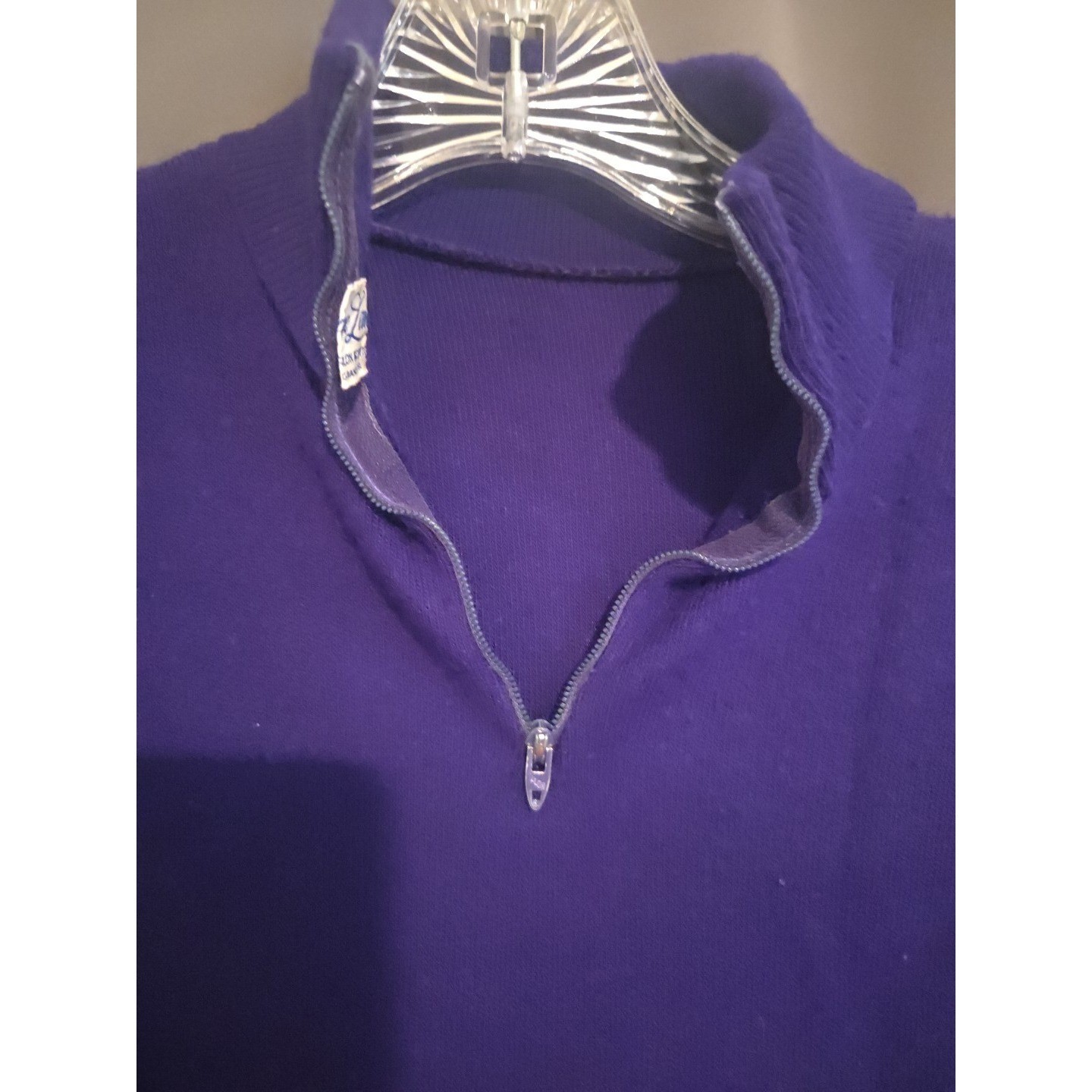 Joyce Lane Vintage Purple Quarter Zip, Acrylic Mock Neck Sweater, Woman’s Small