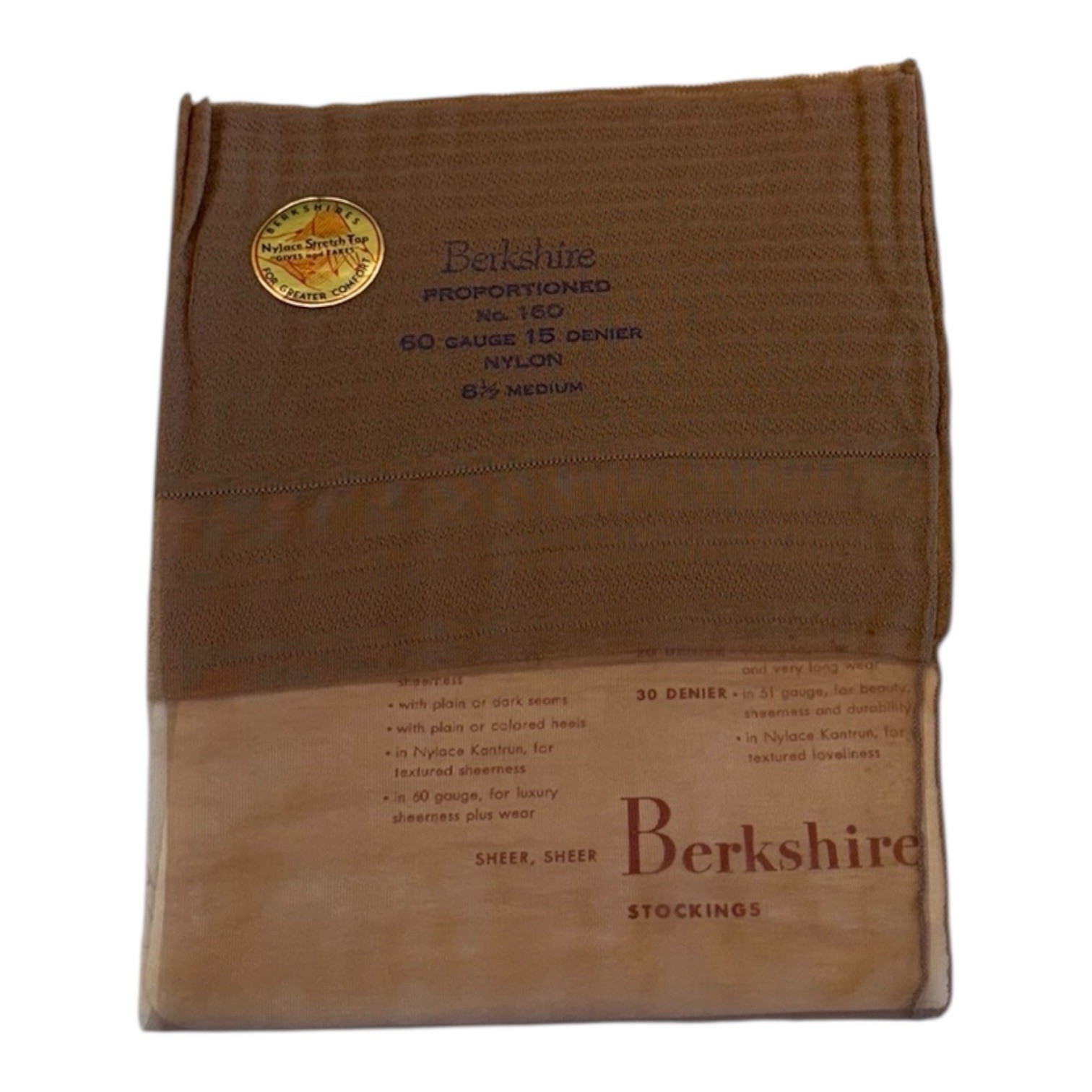 Berkshire Proportioned Backseam Stockings 160 Clear Tint Cuban Heel 8 1/2 M