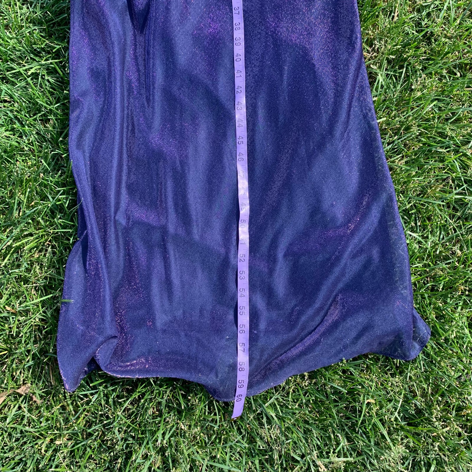 Vtg Morgan & Co Linda Bernell Maxi Dress Formal Gown 11 Purple Iridescent Fairy
