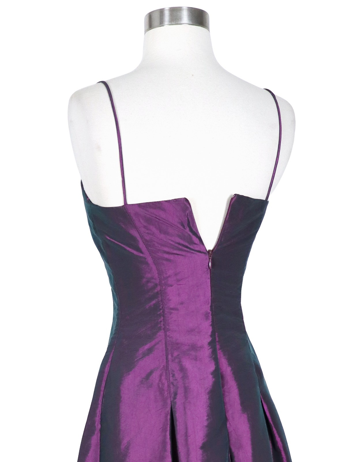 Vintage 90s Purple Spaghetti Straps Grunge Maxi Prom Gown Party Dress XXS XS
