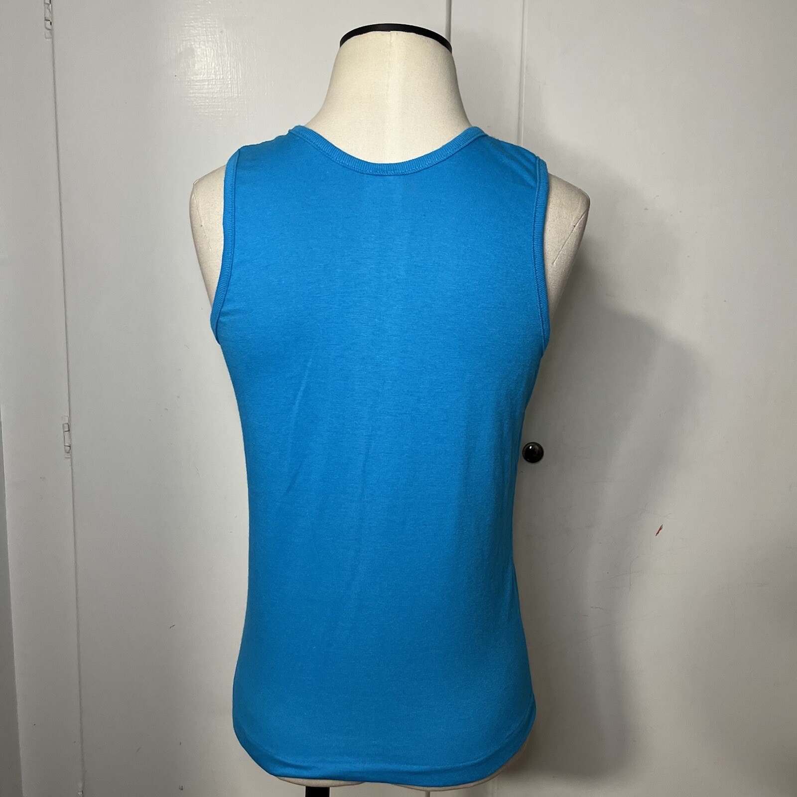 Vintage 80s Puma Blue Sporty Logo Womens Tank Top Athleisure Work Out