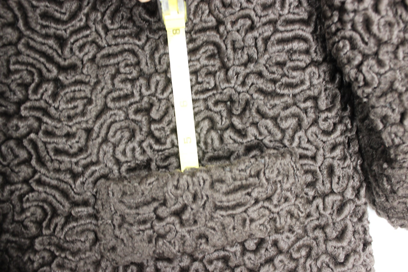 Vtg 50s Sportowne Astrakin Faux Curly Lamb Swing Coat Real Mink Collar Sz M