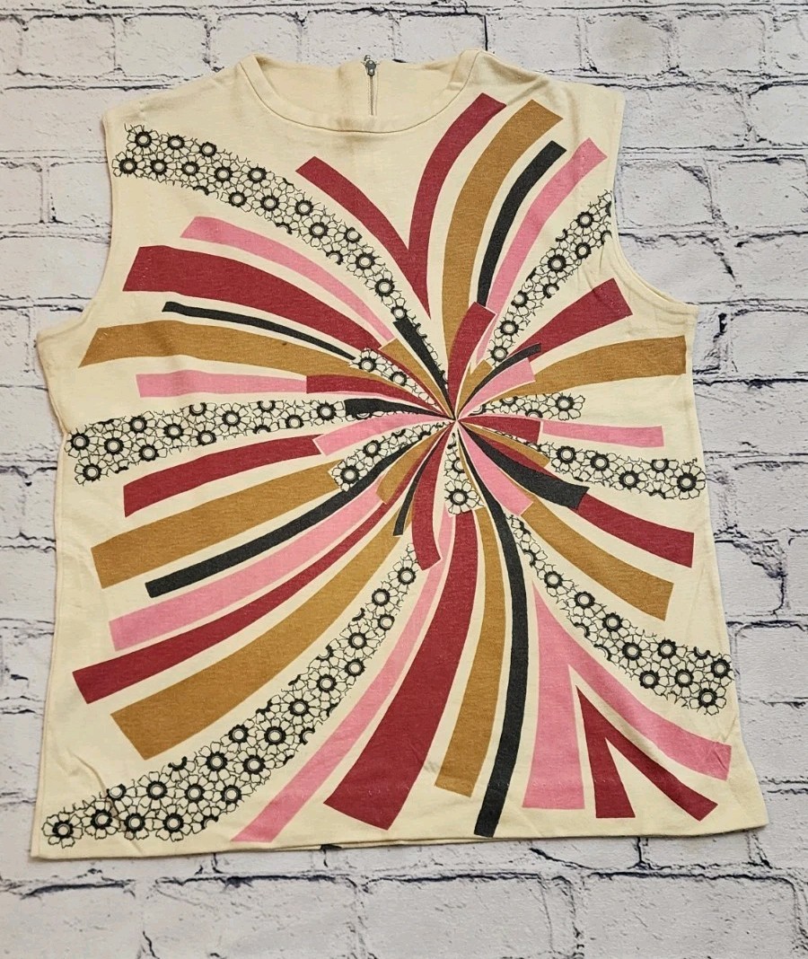 Vintage 1980’s Jane Colby Abstract Shirt Size M Geometric