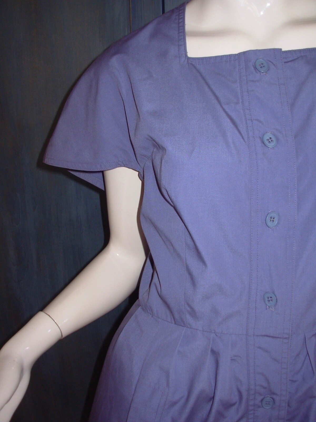 Vtg 70s 80s does 50s ST GILLIAN Dress M Cotton FIT FLARE Picnic CAPE PINUP Shirt
