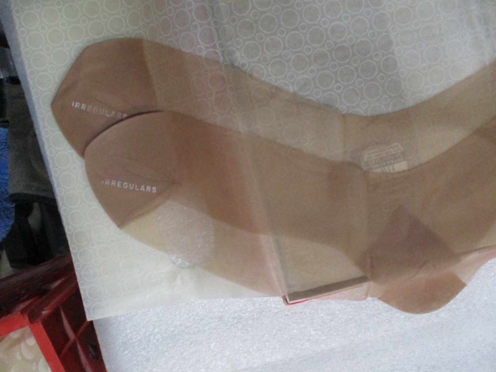 1PR VINTAGE SHEERMODE RHT MICRO MESH SHEER NYLON STOCKINGS SZ 11.5 LONG 35″ BEIG