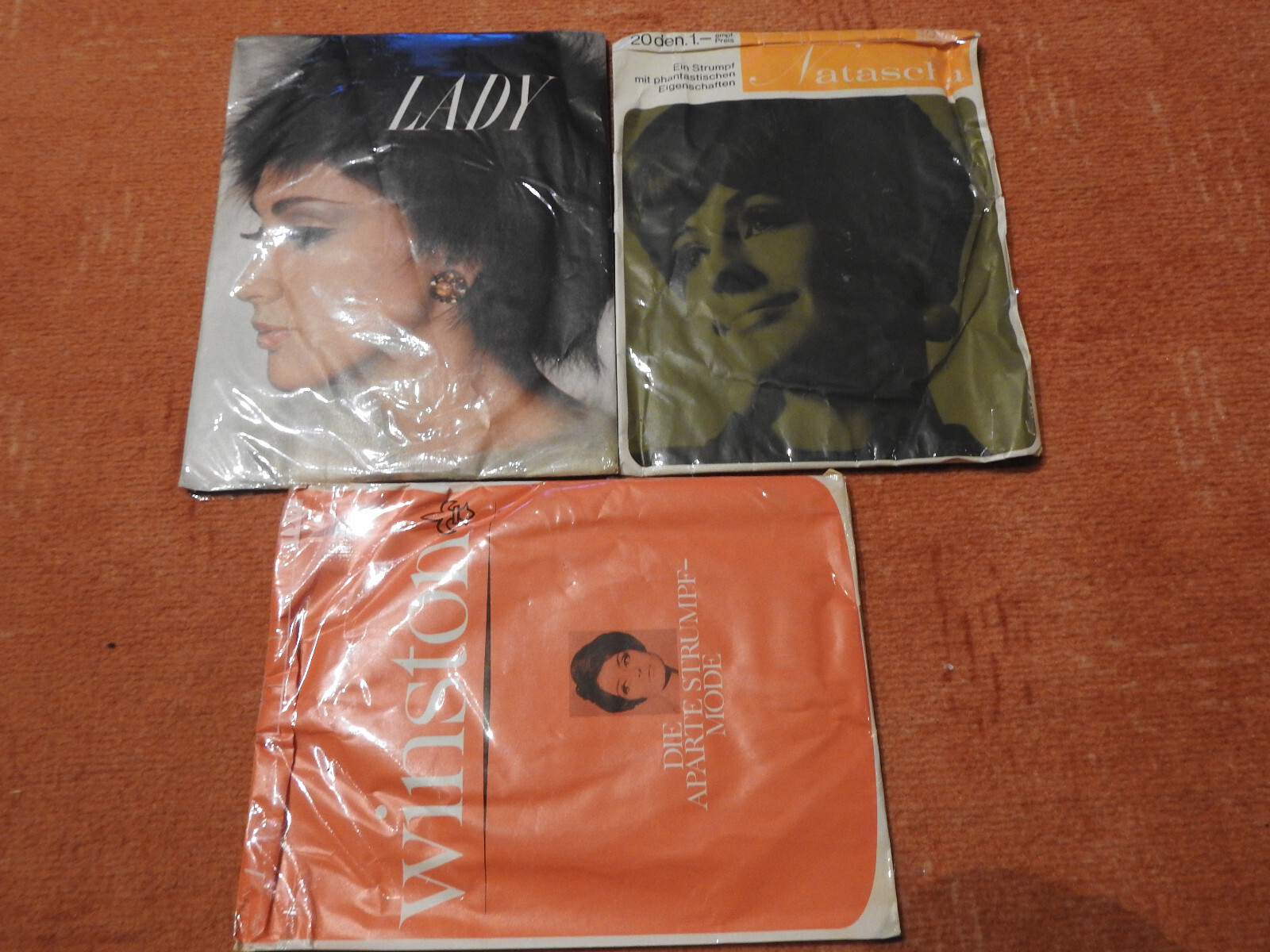 LOT!RARE!Vintage 3 Pcs.Lady nylon stockings S: 2 pcs.-10 1/2 1 pc.-10 1/2-11!