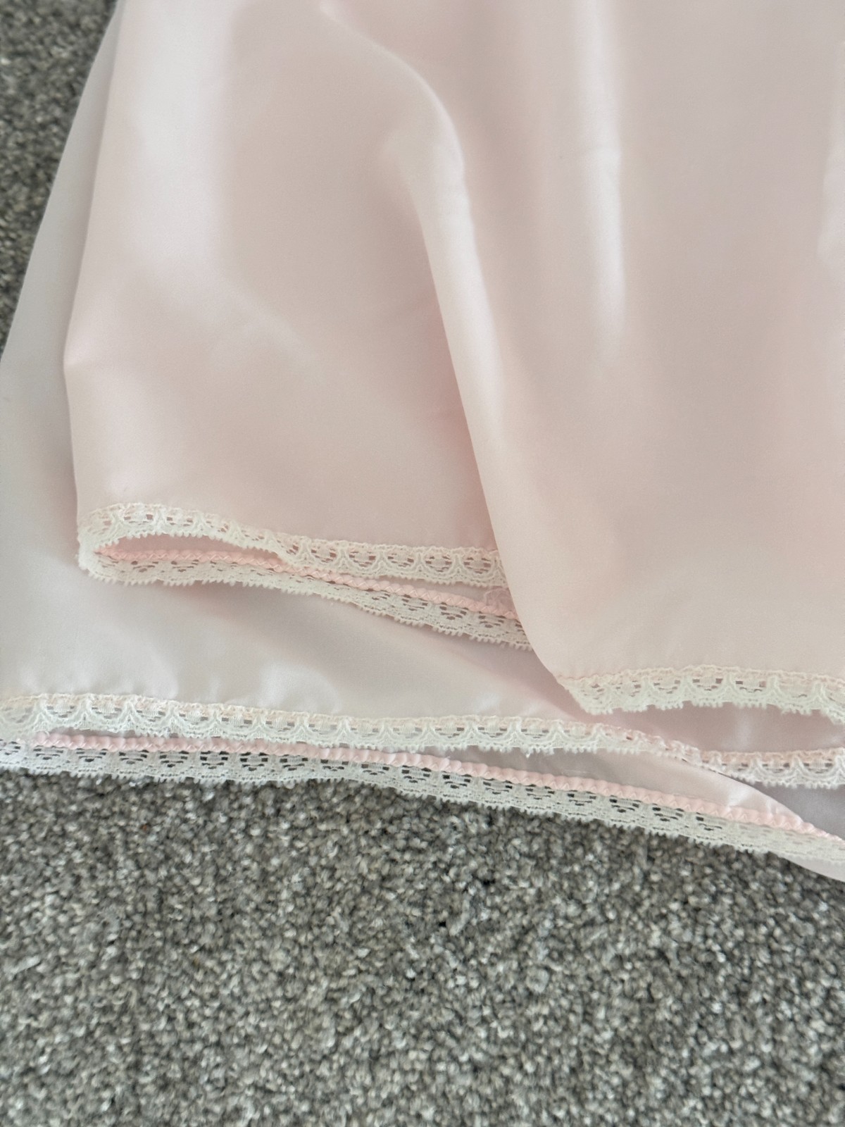 Vintage 70s 80s Corhan Noumair Pink Peignoir Set Embroidered Lace ILGWU USA S