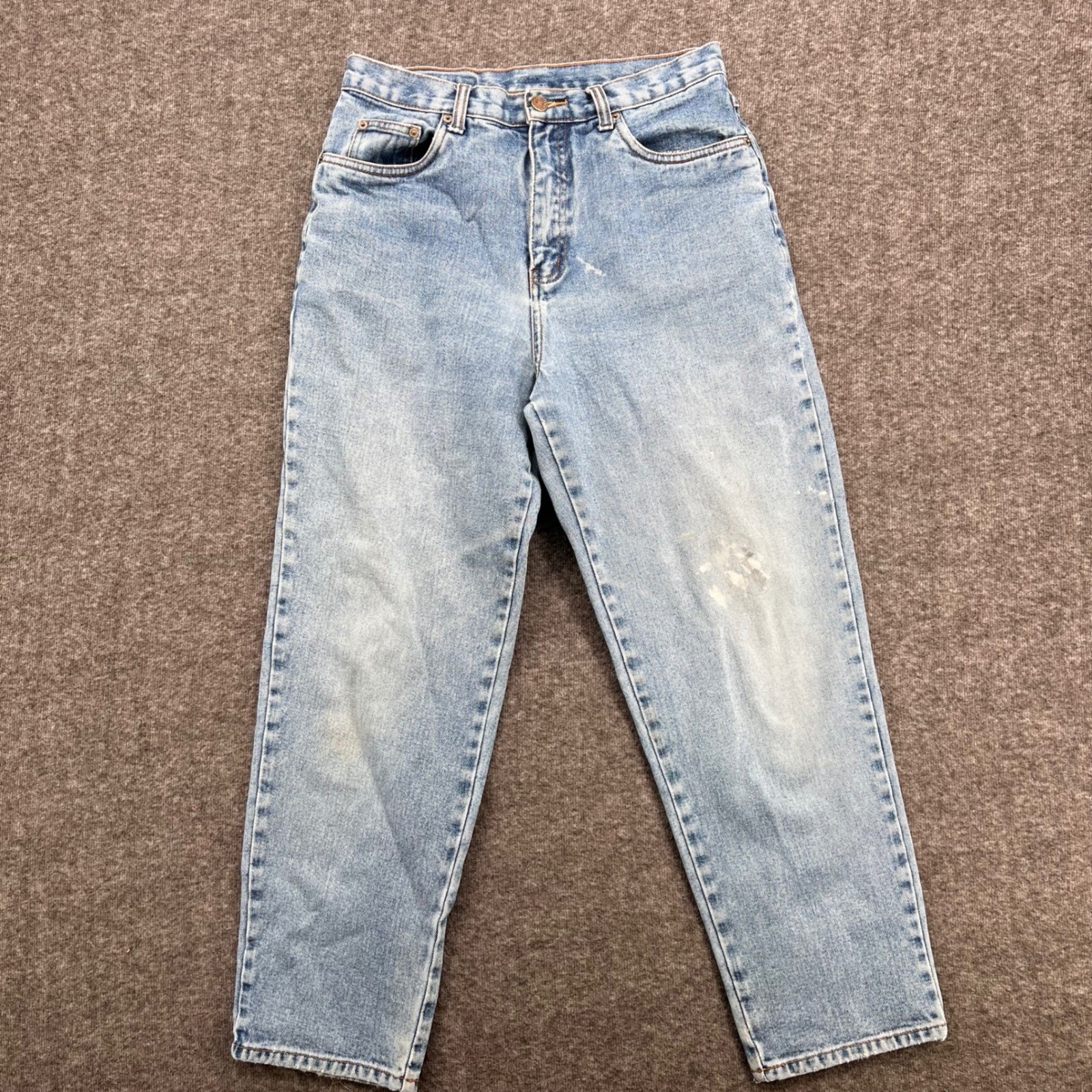 Bill Blass Vintage 90s High Waisted Mom Jeans Light Wash Petite 10P Cotton Denim