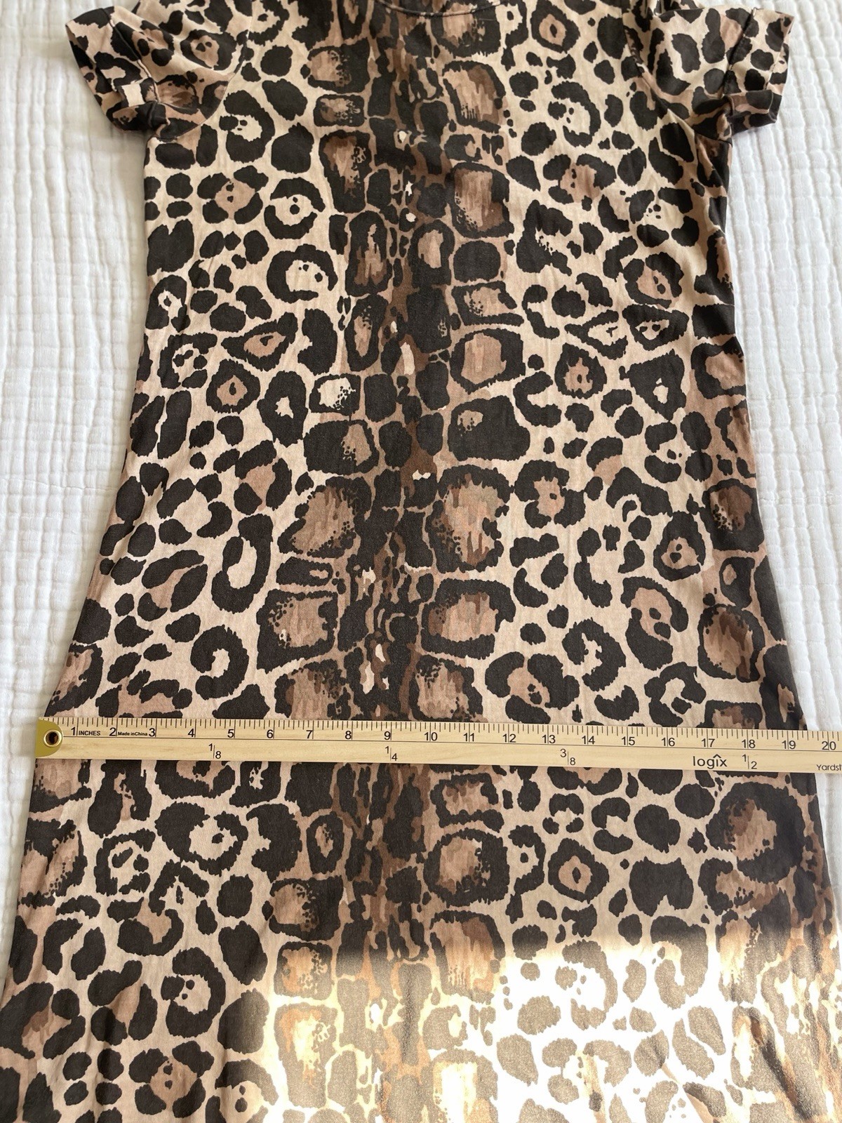 Vintage S M Mini Dress Rare Anne Klein 70s Late 60s Leopard Print Knit Mod VGUC