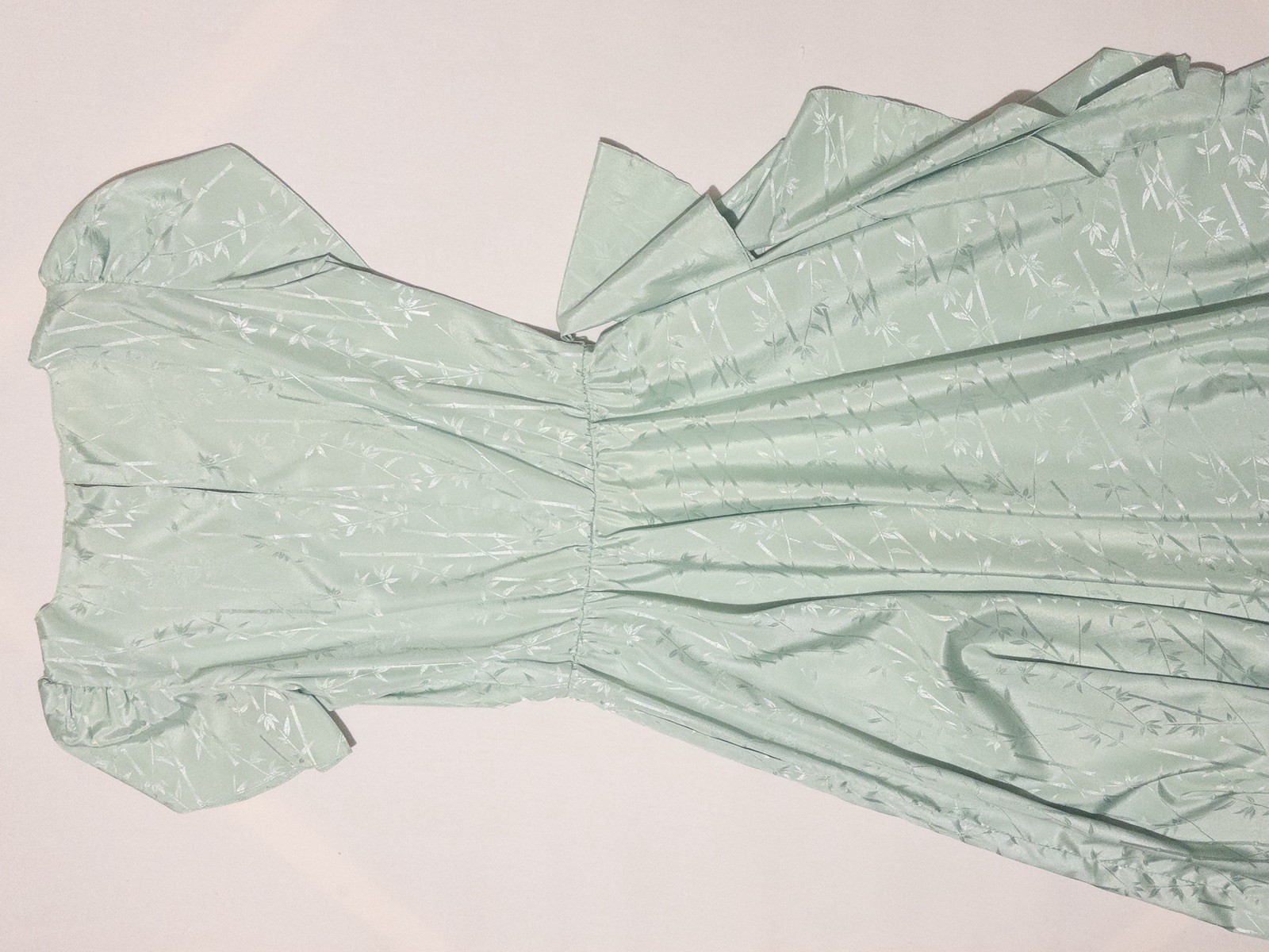 1950’s Handmade Mint Pale Blue Seafoam Green Flare Ruffle Day Dress