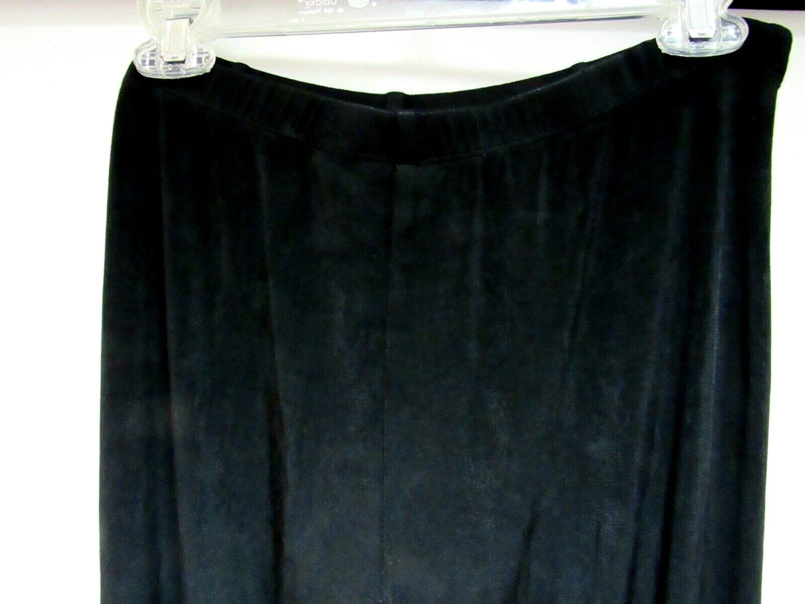 VTG CHICO’S Traveler Knit Stretch Pants Flat Front Elastic Black 1 M EUC