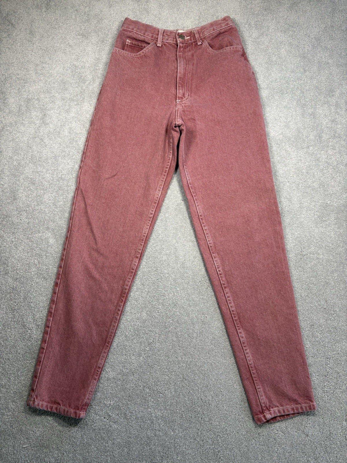80s Mixed Blues High Waisted Denim Jeans Vintage Made in USA Size 9 Red