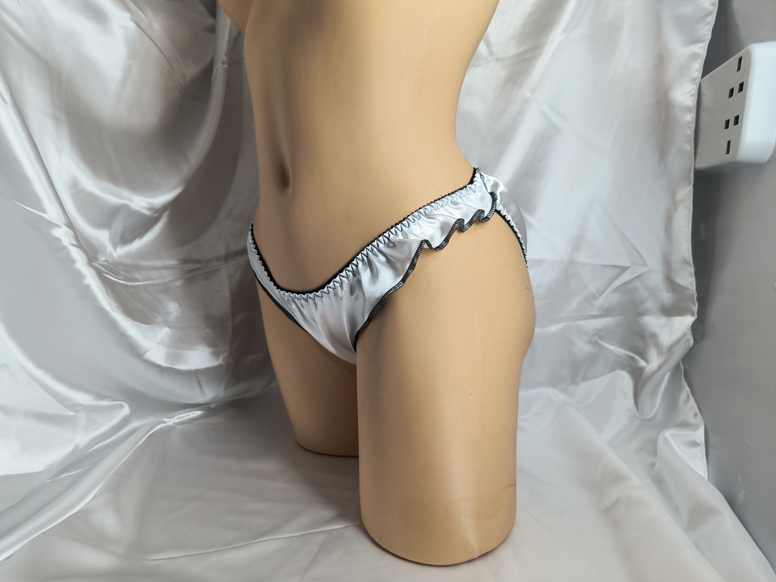Pearl Satin Flutter Bikini Panties Full Back *Limited Edition*