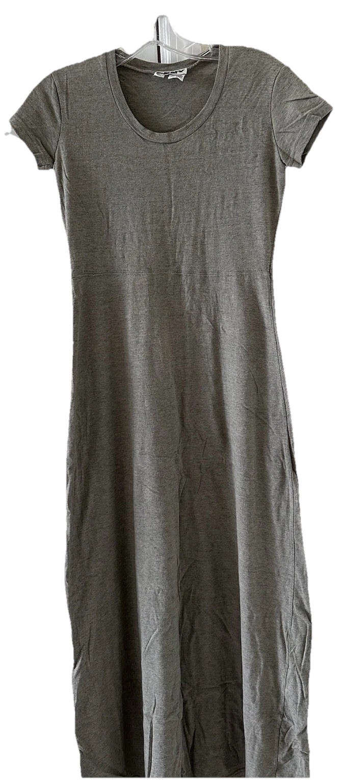Vintage DKNY Dress Full Length T- Shirt Style Cotton Heather Gray Size S Read