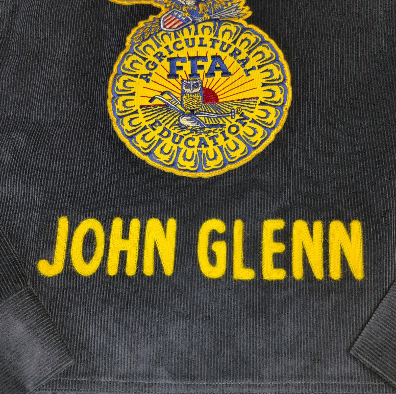 VTG FFA Future Famers Of America Corduroy Jacket Womens 103-38 John Glenn Ohio