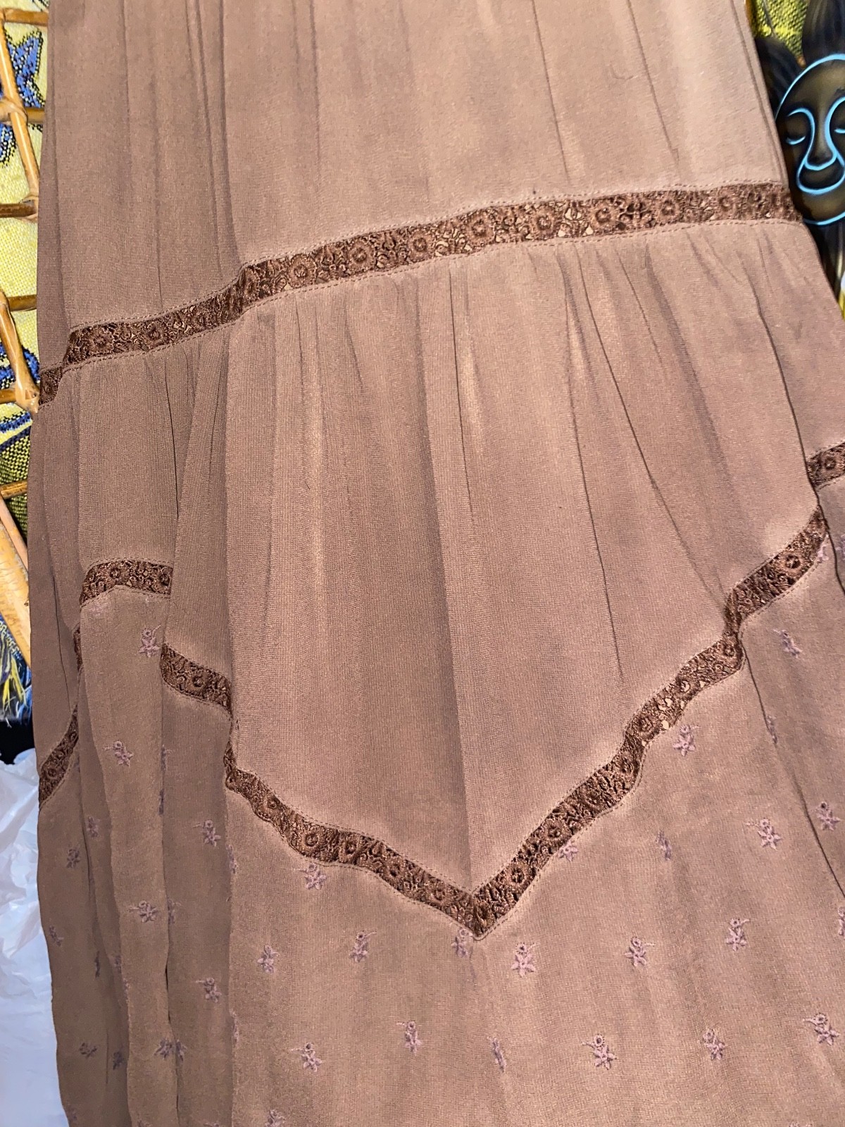 Authentic 70s Vintage Tiered Pinafore Jumper