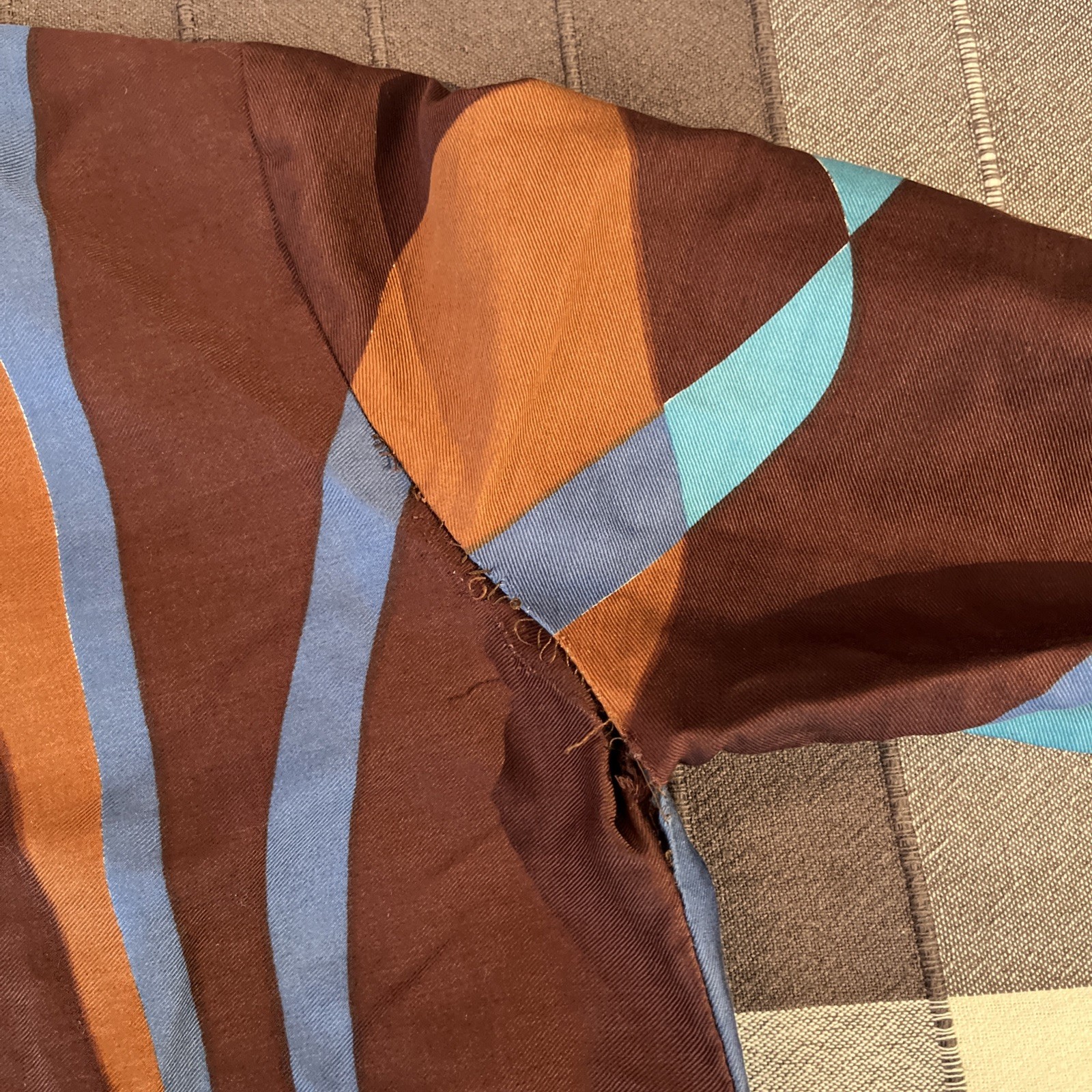 Vintage Vera Brown And Blue Blouse