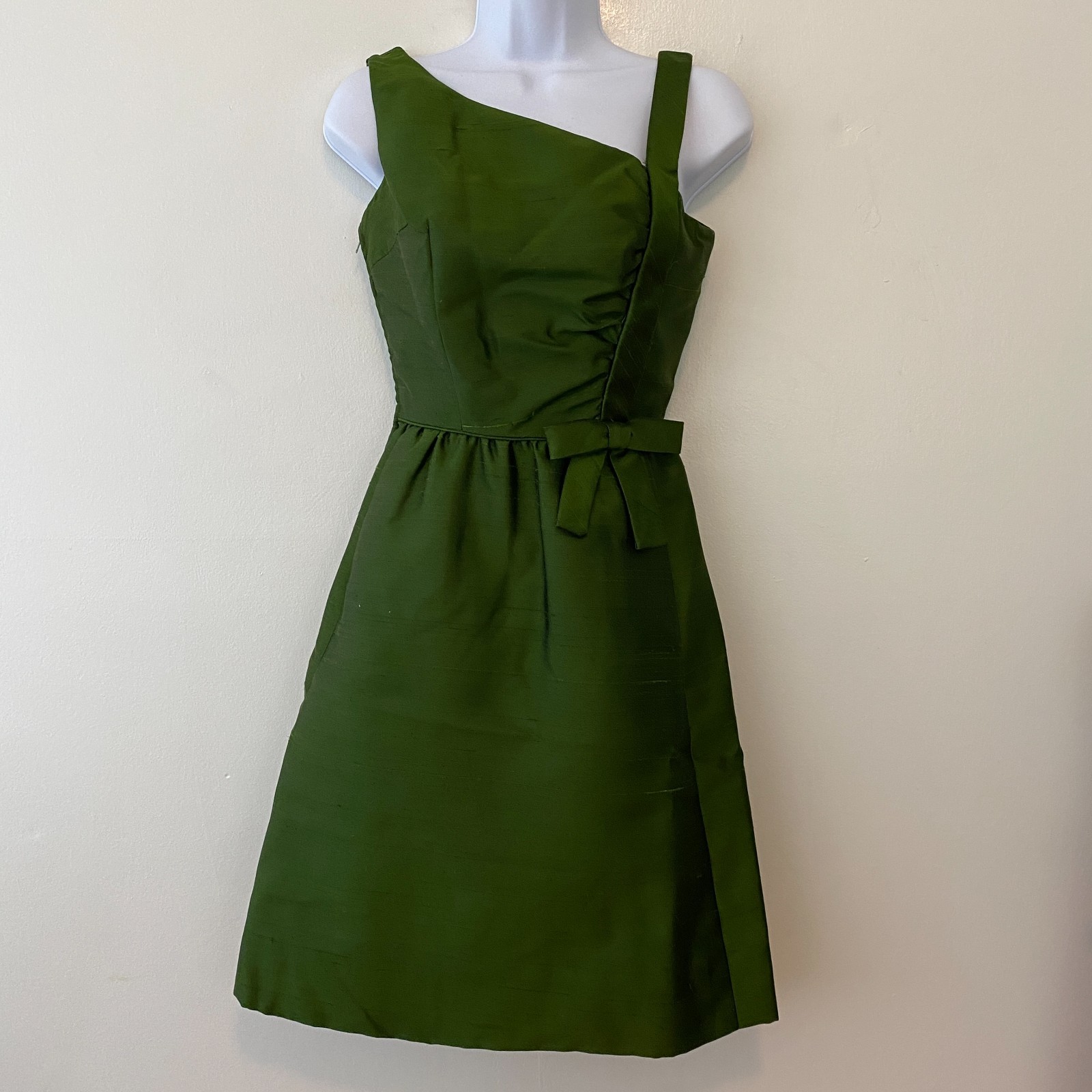 Vintage 60s Shannon Rodgers for Jerry Silverman Green Fit & Flare Dress Small