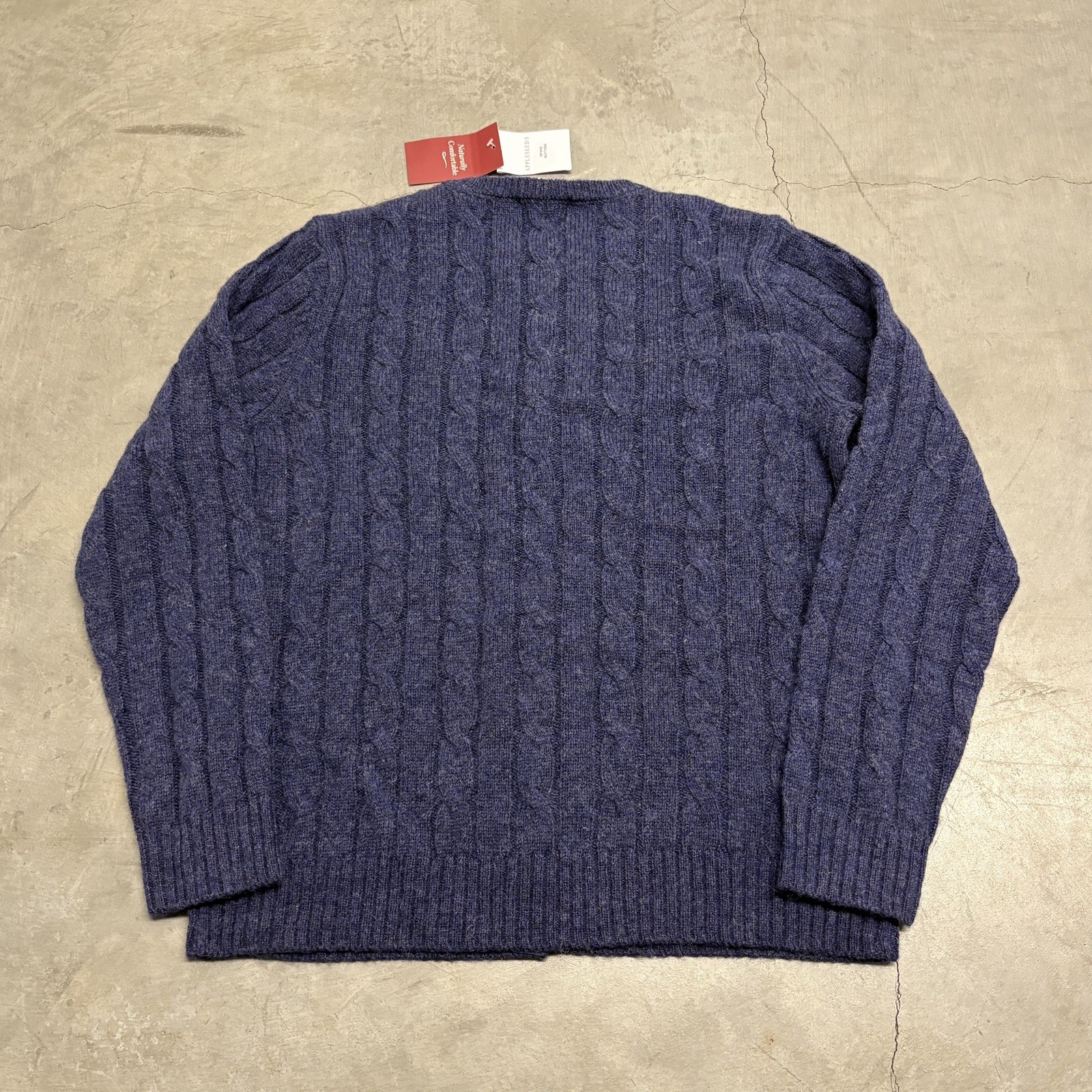 Appleseed’s 100% Wool Cable Knit Cardigan Blue Womens M Cottage Academia Cabin