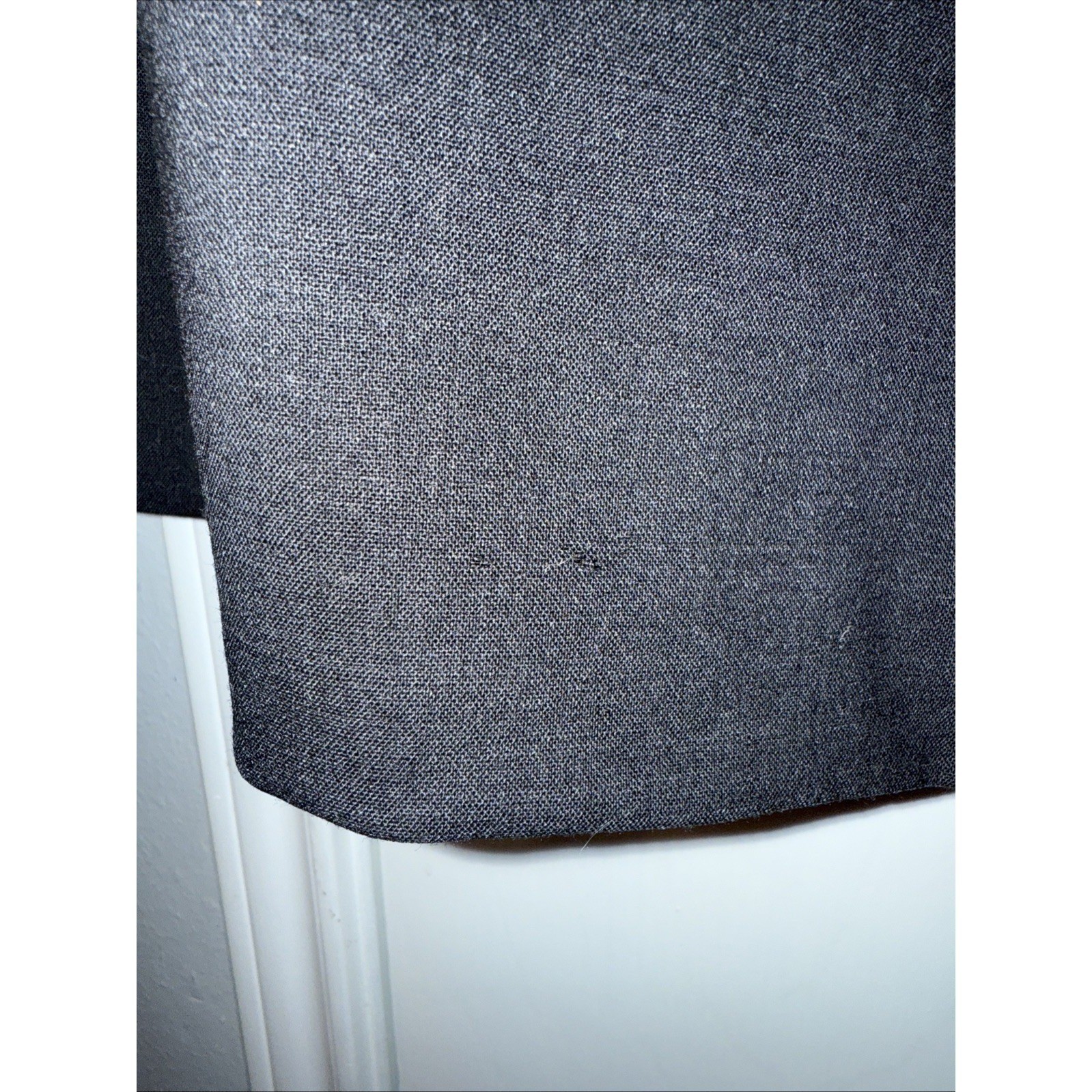 Neiman Marcus 100% Wool Charcoal Gray Dress Vintage Sheath Size 16 Midi Tie