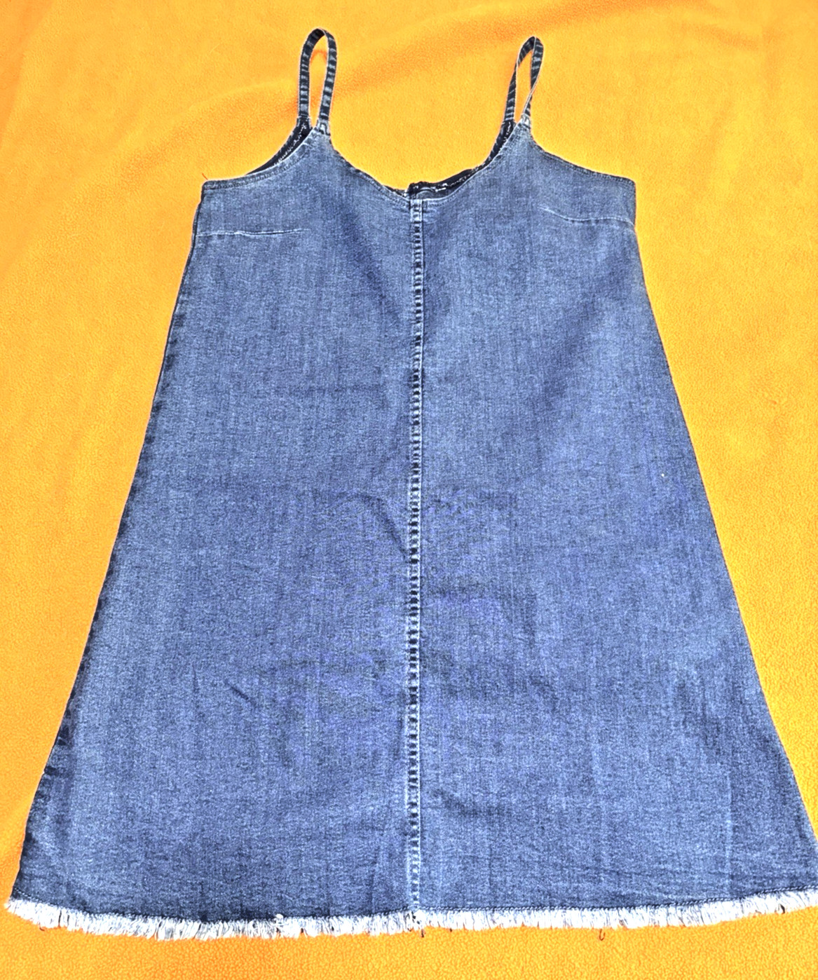 Adorable Vintage Y2K Stretch Denim Spaghetti Strap Shortie Sundresses Med-Lg